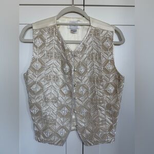 Oscar de La renta beaded silk vest